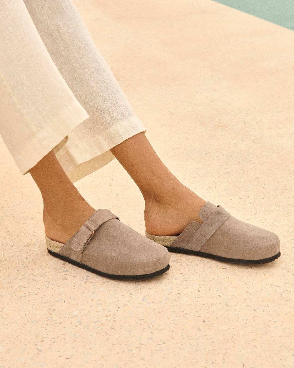 Manebí Suede Clog Mules - Hamptons Coco Brown