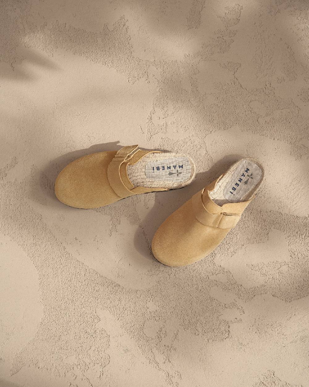 Manebí Suede Clog Mules - Hamptons Inca Cream