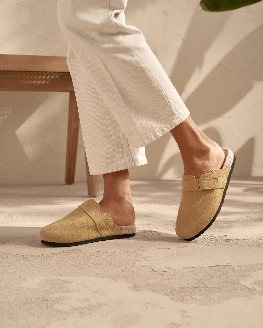 Manebí Suede Clog Mules - Hamptons Inca Cream