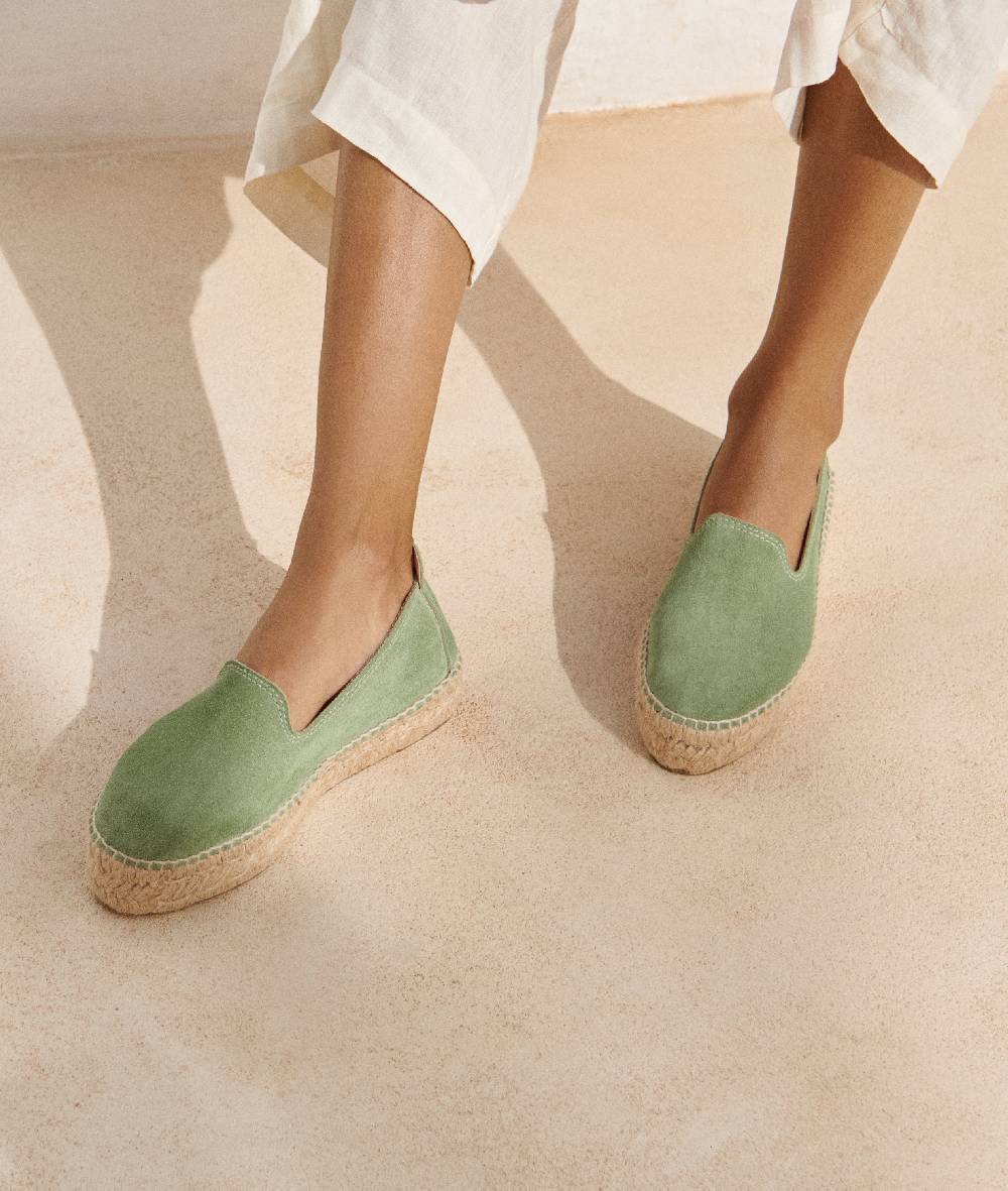Manebí Suede Double Sole Espadrilles - Hamptons Sage