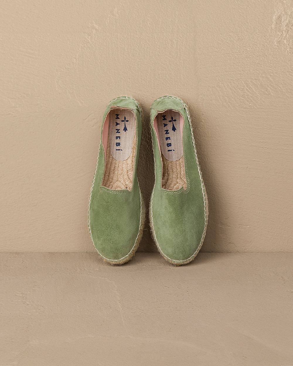 Manebí Suede Double Sole Espadrilles - Hamptons Sage