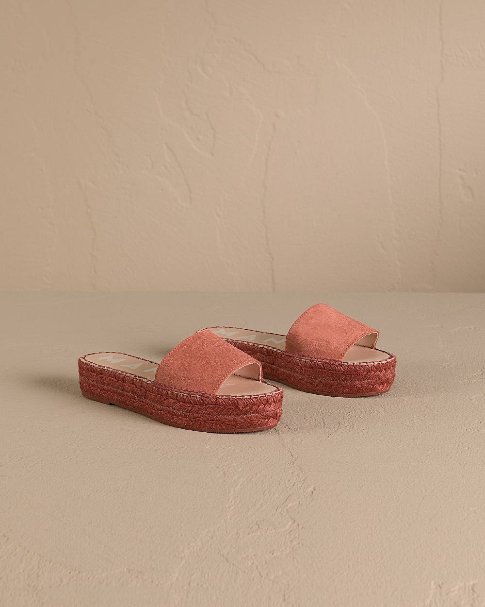 Manebí Suede Double Sole Slides - Terracotta On Tone
