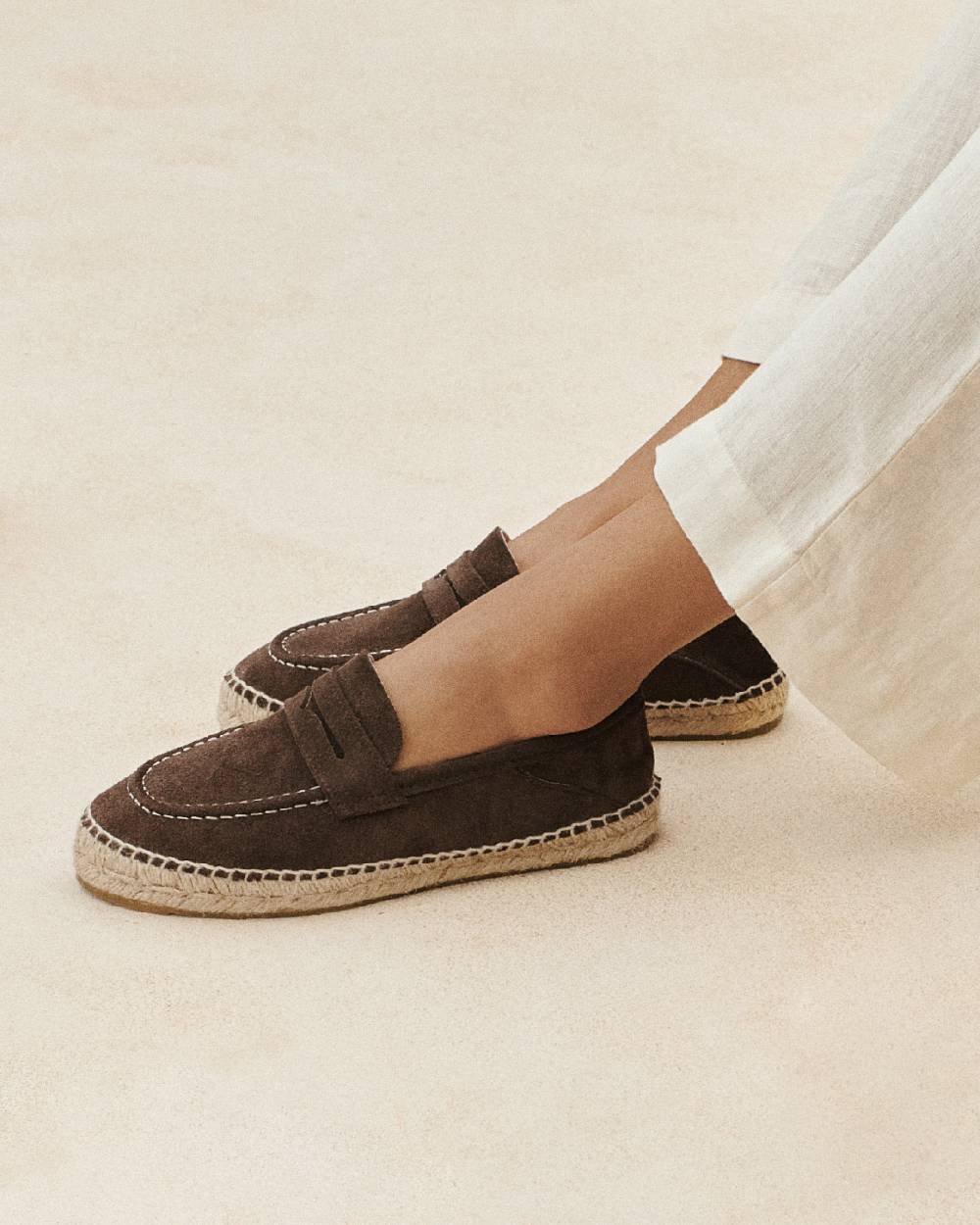 Manebí Suede Loafers Espadrilles - Hamptons Cocoa