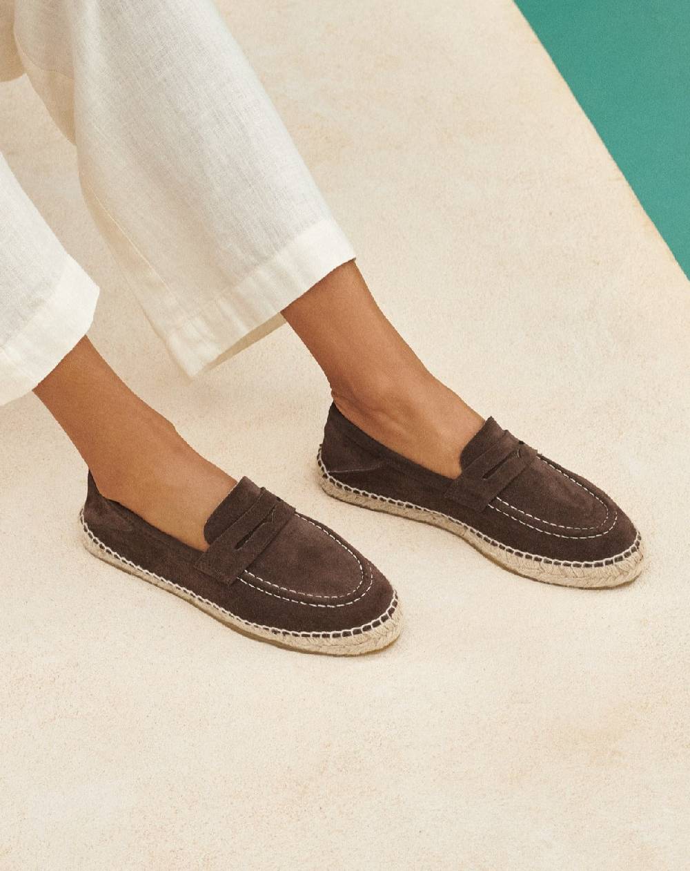 Manebí Suede Loafers Espadrilles - Hamptons Cocoa