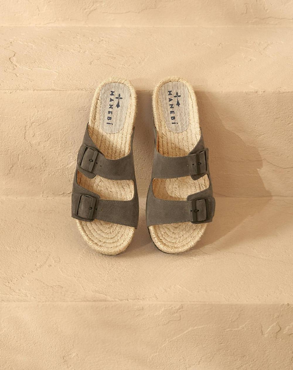 Manebí Suede Nordic Sandals - Hamptons Carbon Grey