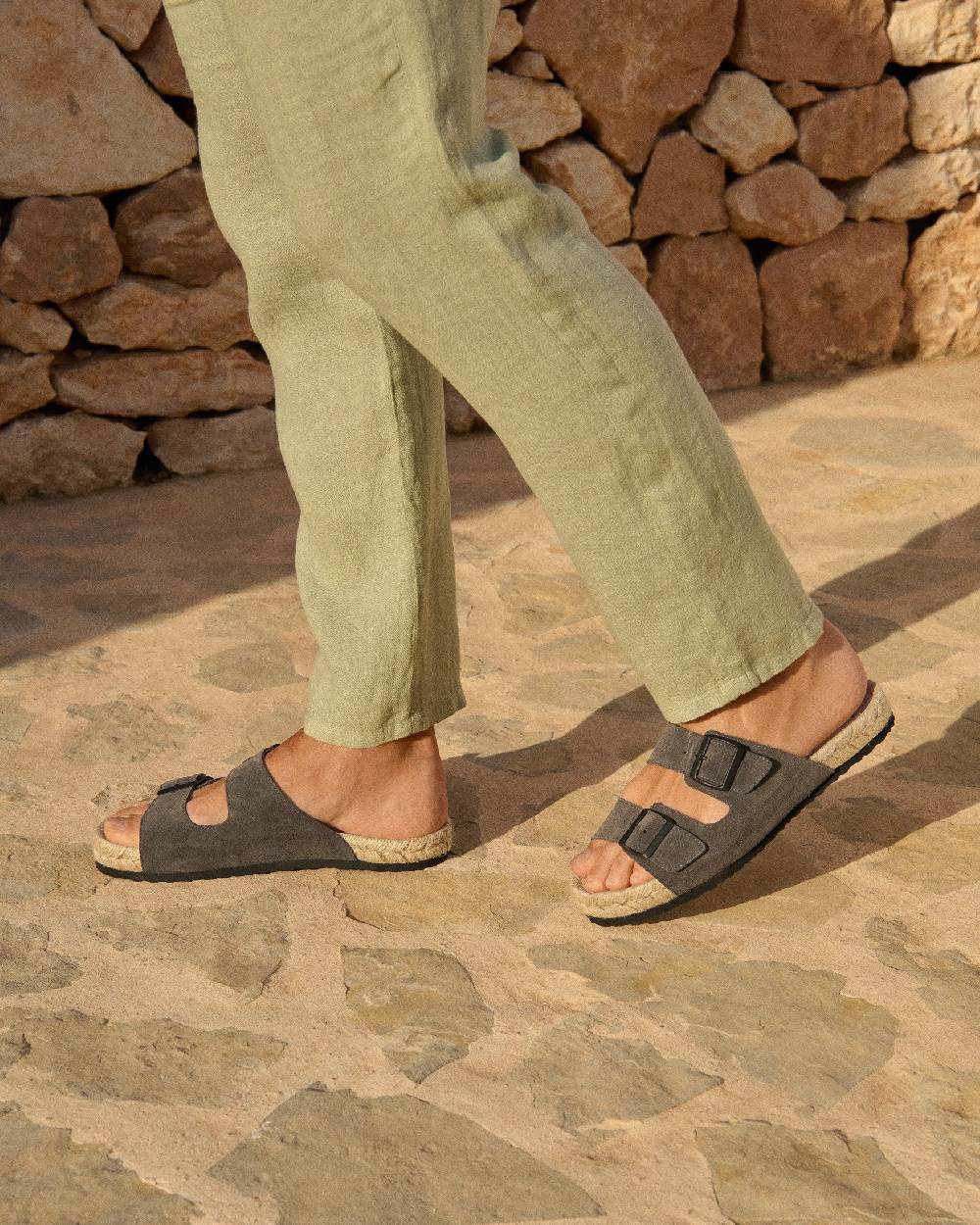 Manebí Suede Nordic Sandals - Hamptons Carbon Grey