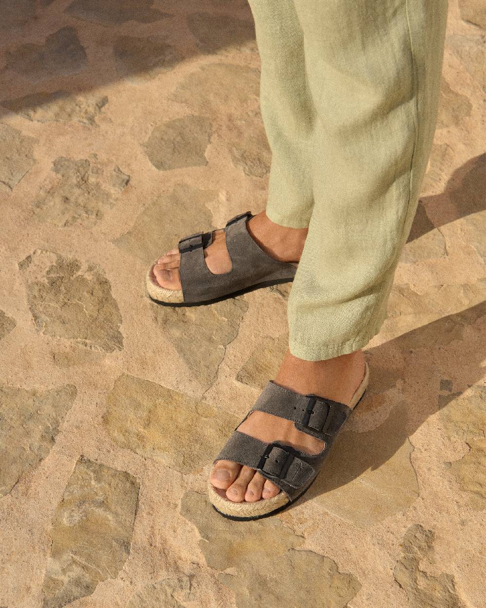 Manebí Suede Nordic Sandals - Hamptons Carbon Grey