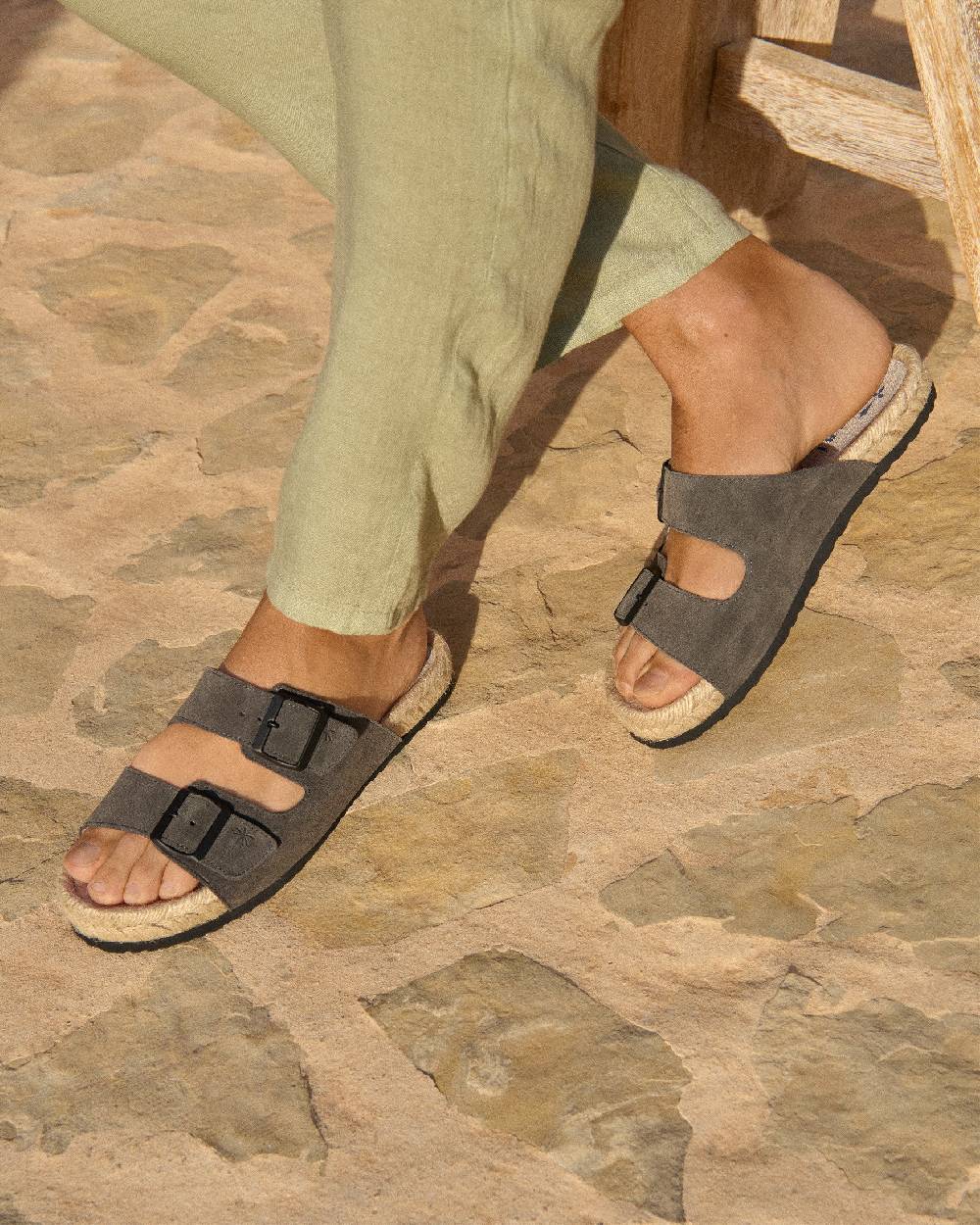 Manebí Suede Nordic Sandals - Hamptons Carbon Grey