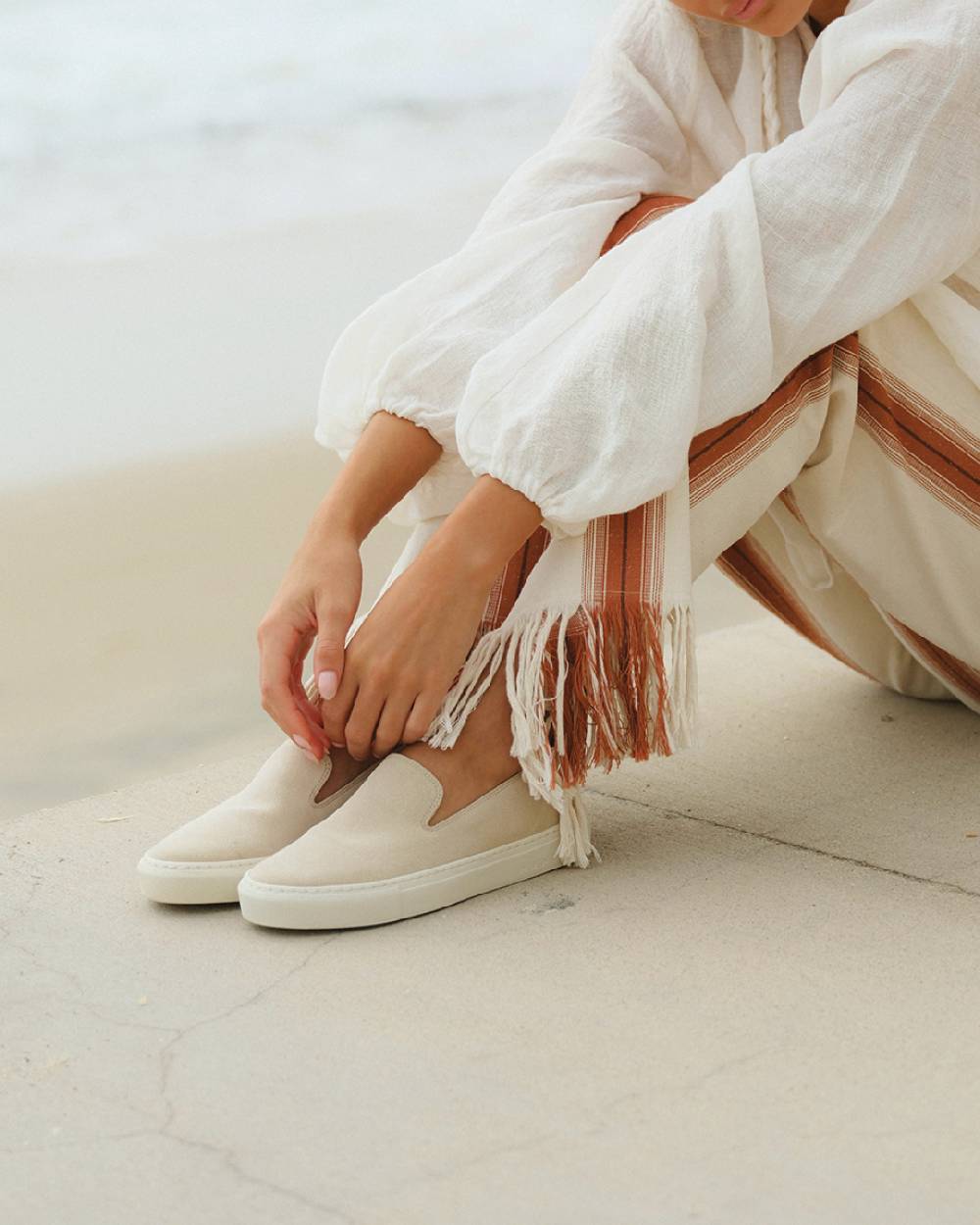 Manebí Suede Slip-On - Hamptons Champagne Beige