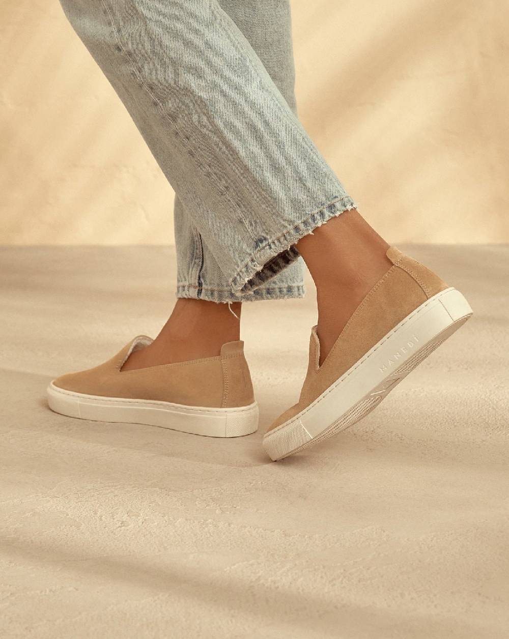 Manebí Suede Slip-On - Hamptons Champagne Beige