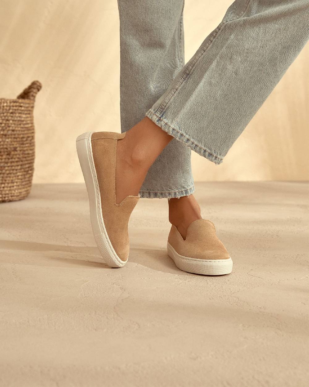 Manebí Suede Slip-On - Hamptons Champagne Beige
