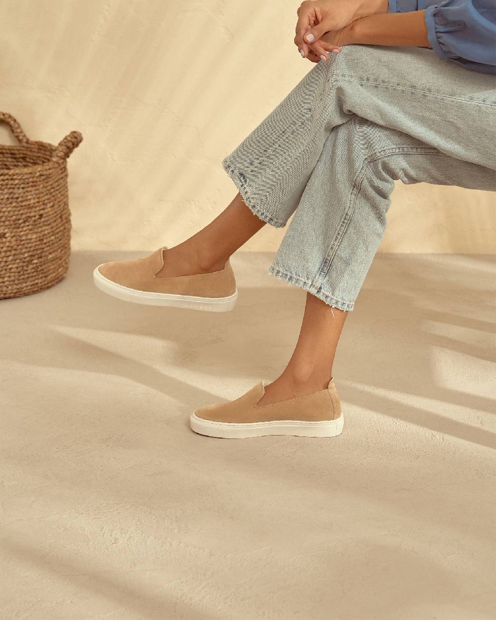 Manebí Suede Slip-On - Hamptons Champagne Beige