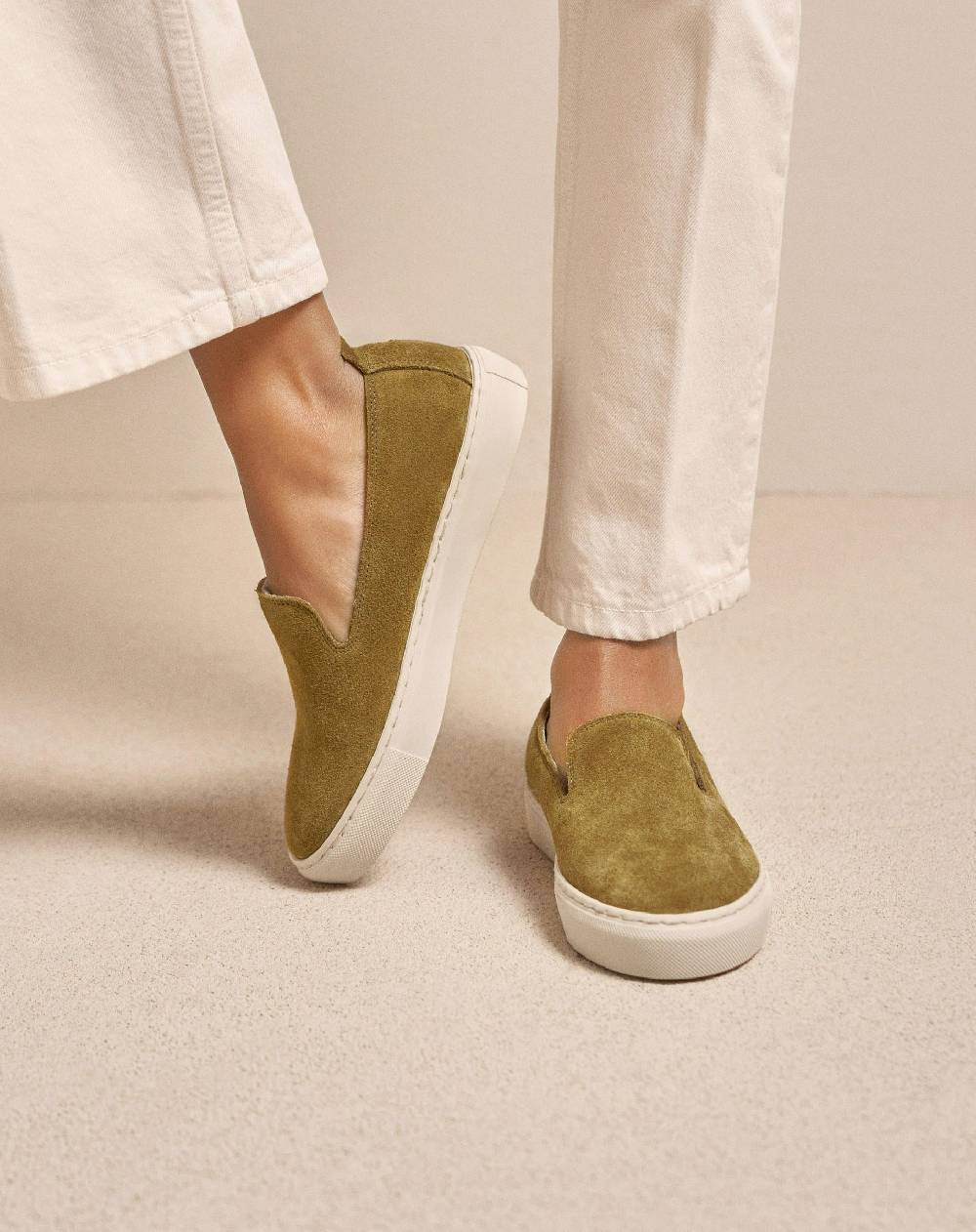 Manebí Suede Slip-On - Hamptons Kaki Green