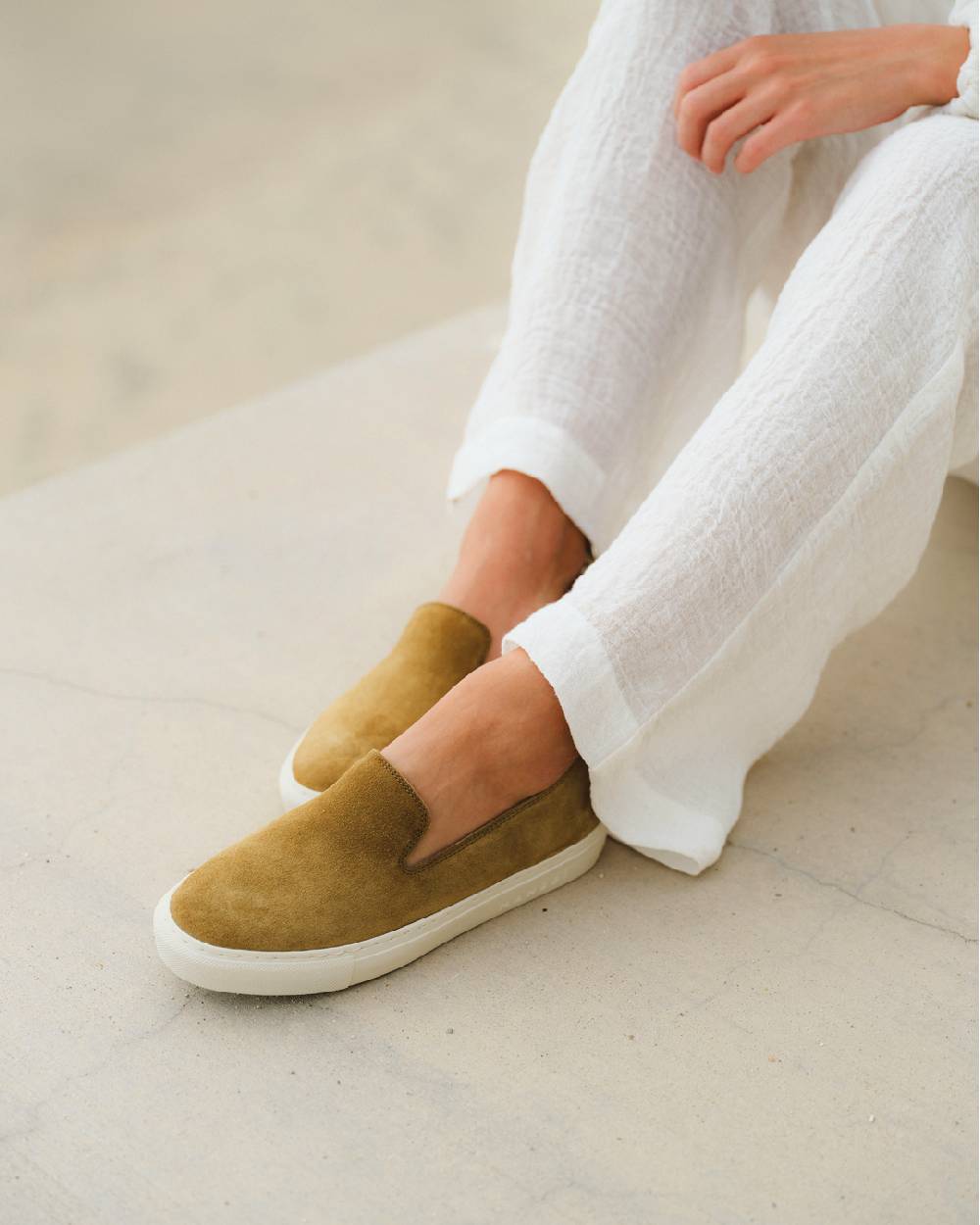 Manebí Suede Slip-On - Hamptons Kaki Green