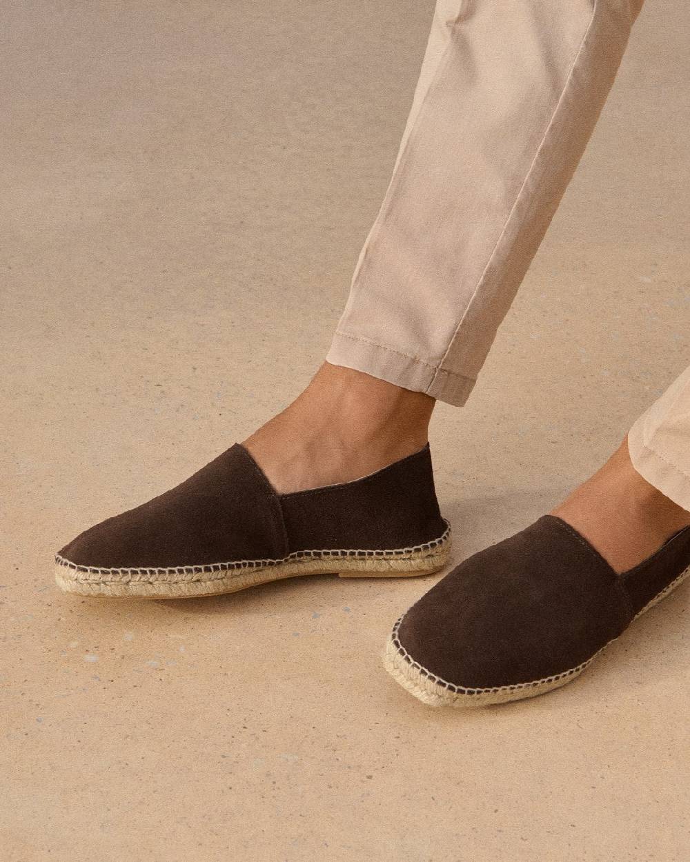 Manebí Suede Square Toe Espadrilles - Cocoa