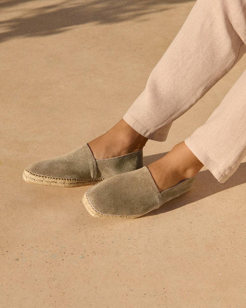 Manebí Suede Square Toe Espadrilles - Forest