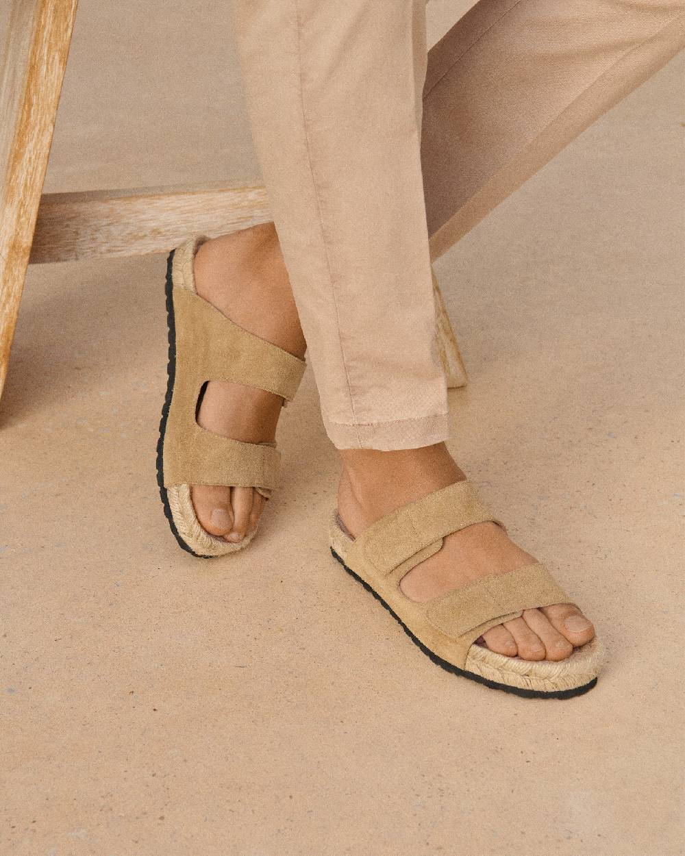 Manebí Suede Strap Nordic Sandals - Washed Beige