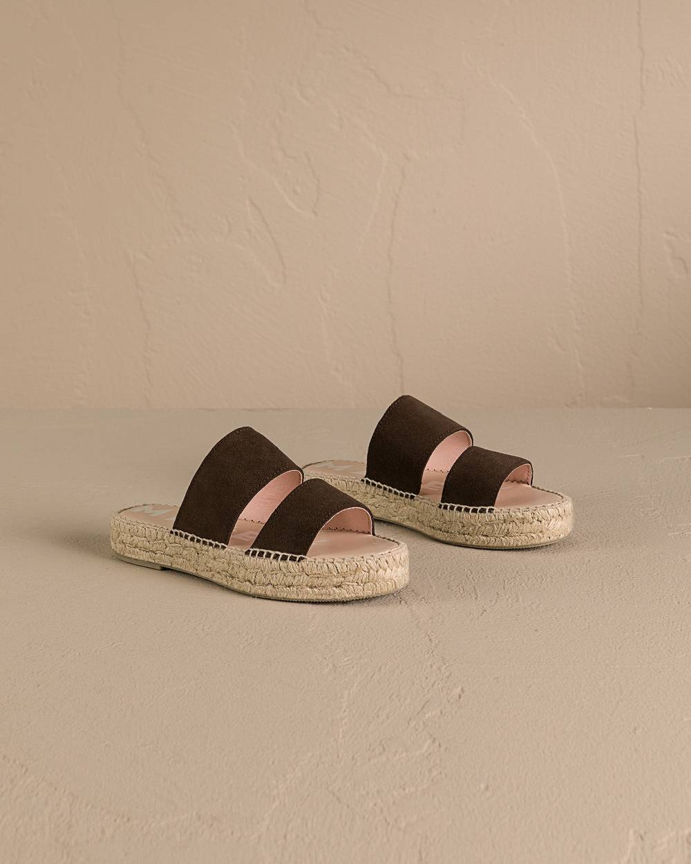 Manebí Suede Two Bands|Double Sole Sandals - Cocoa