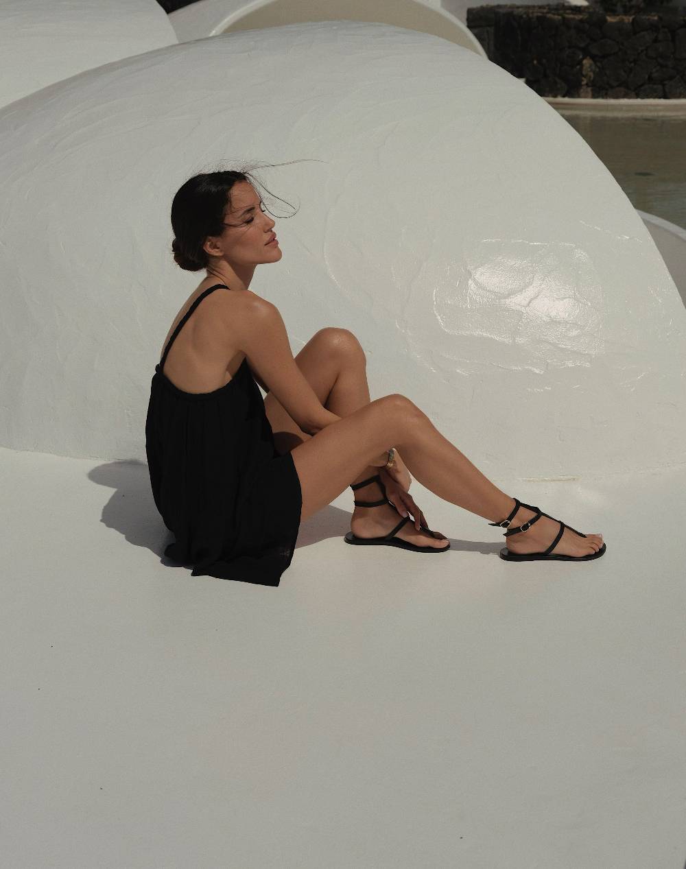 Manebí Triomphe Leather Sandals - Gladiator Black