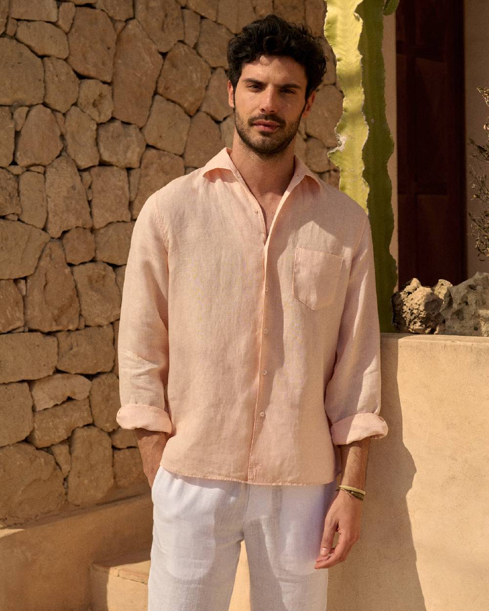 Manebí Washed Linen Panama Shirt - Spanish Villa