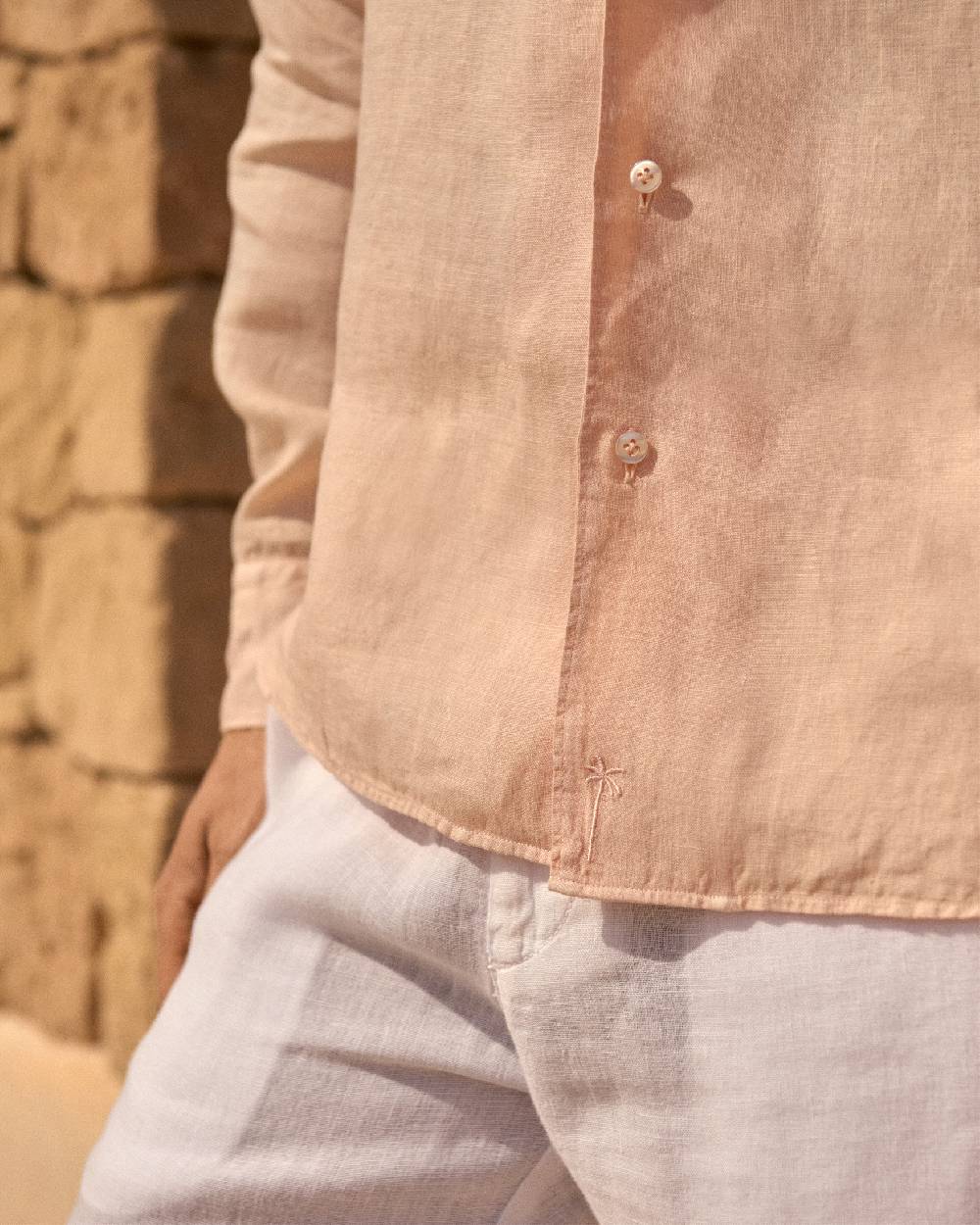 Manebí Washed Linen Panama Shirt - Spanish Villa