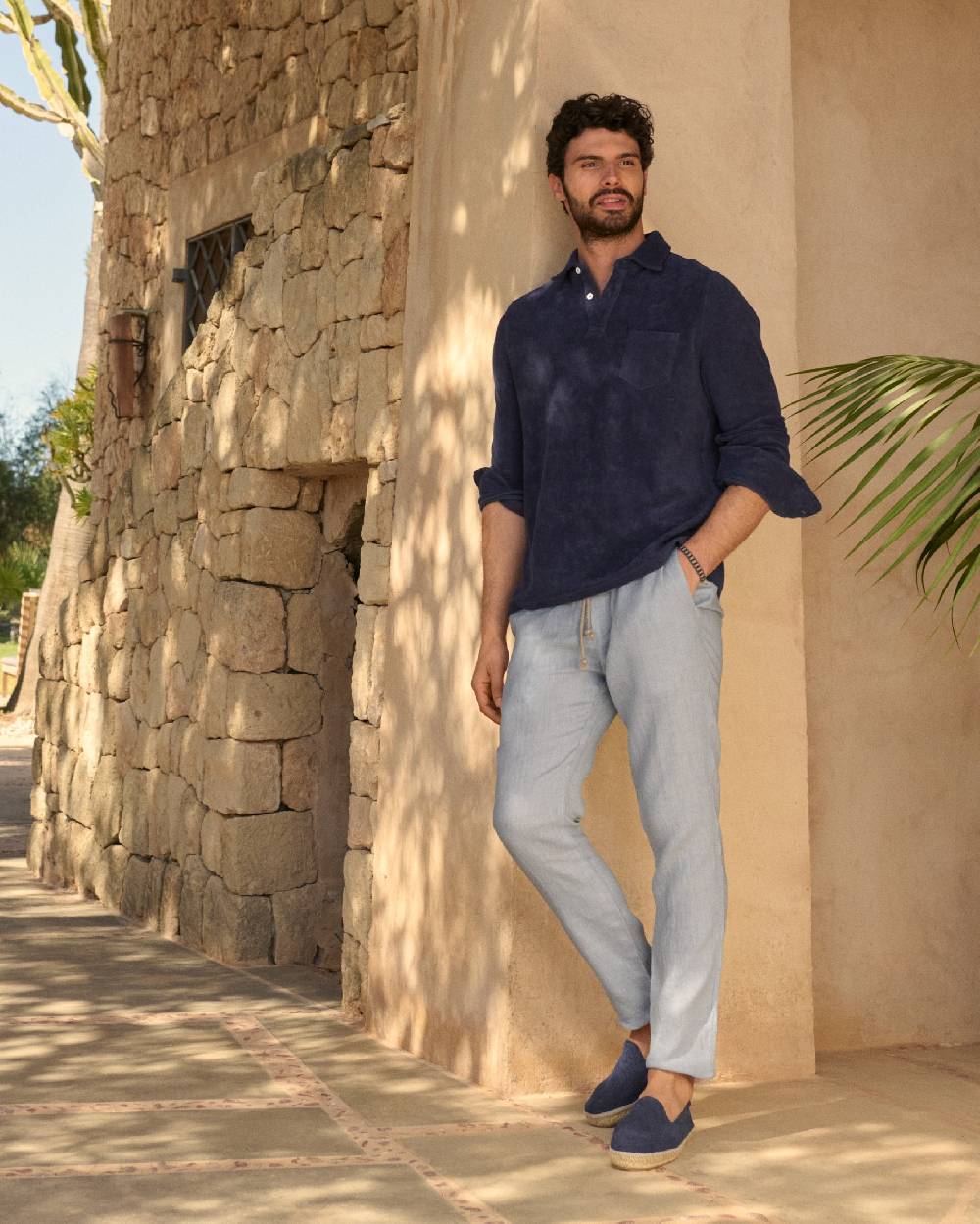 Manebí Washed Linen Venice Trousers - Grey Blue