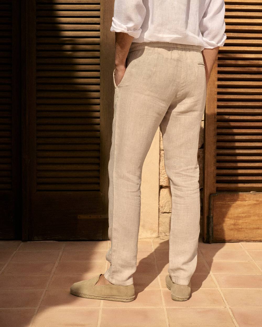 Manebí Washed Linen Venice Trousers - Kaki Beige