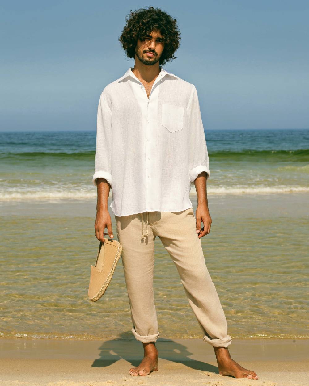 Manebí Washed Linen Venice Trousers - Kaki Beige