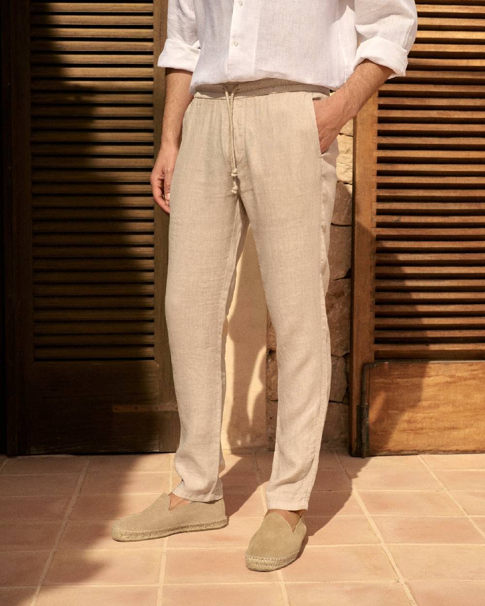 Manebí Washed Linen Venice Trousers - Kaki Beige