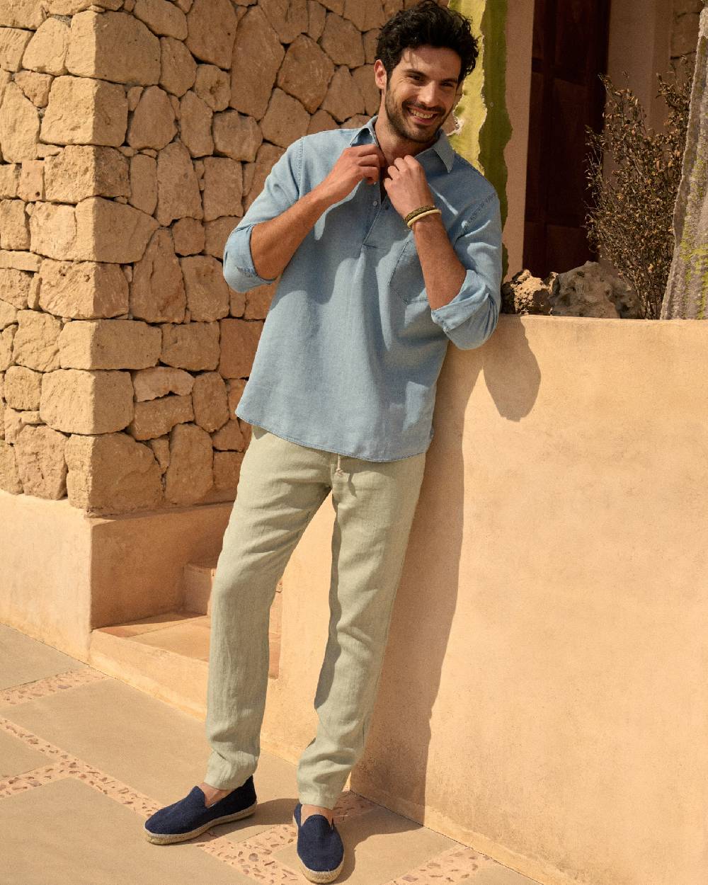 Manebí Washed Linen Venice Trousers - Light Green