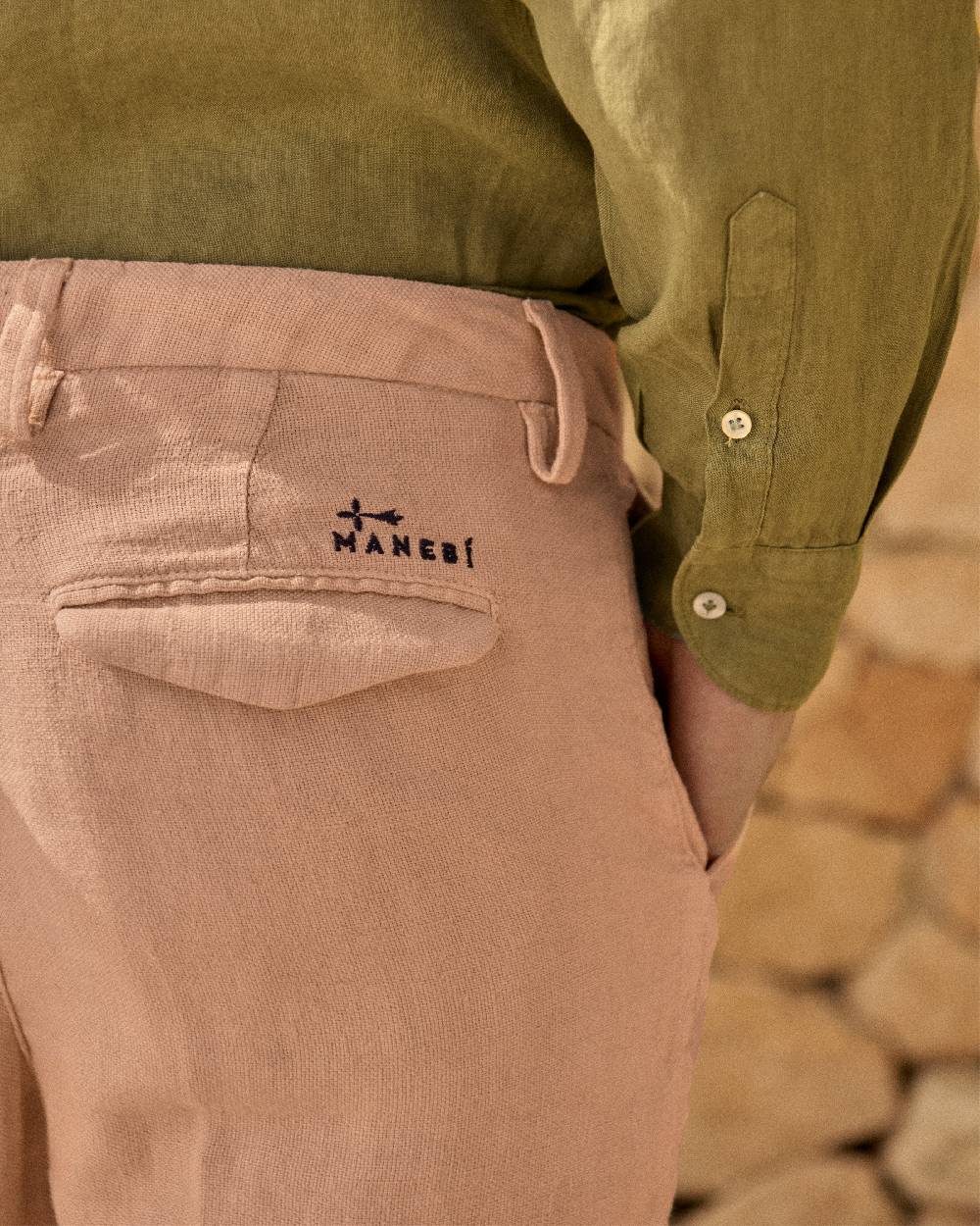 Manebí Woven Linen Milano Trousers - Spanish Villa