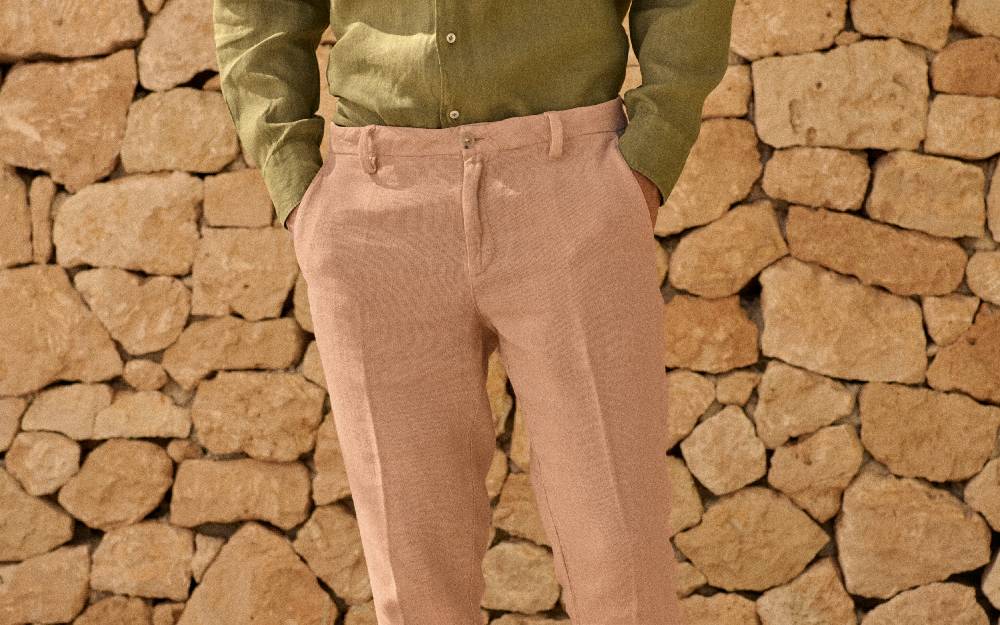 Manebí Woven Linen Milano Trousers - Spanish Villa