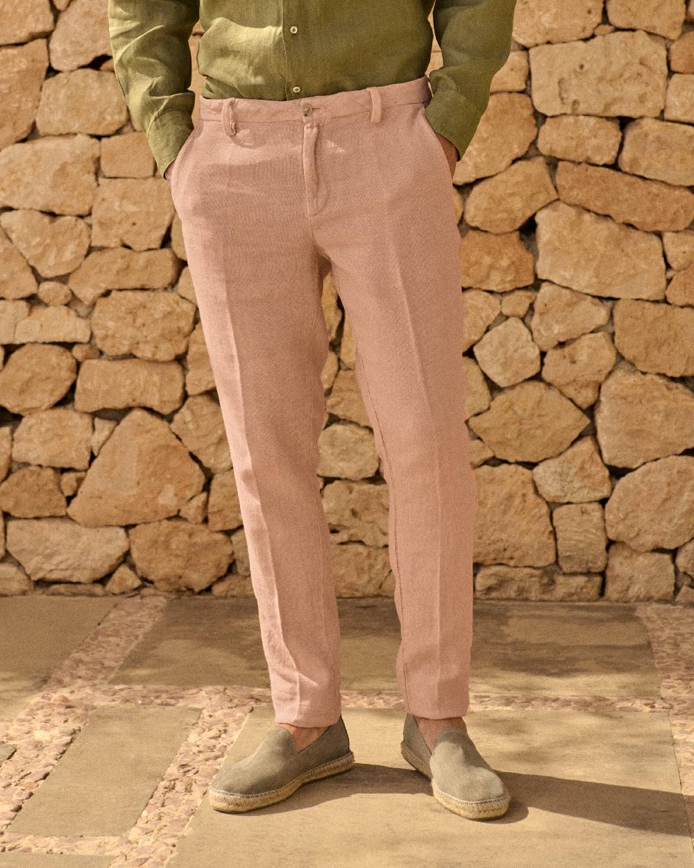 Manebí Woven Linen Milano Trousers - Spanish Villa