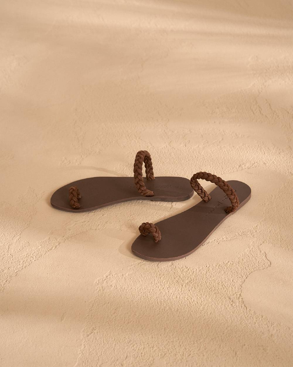 Manebí Olimpia Suede And Leather Sandals - Toe Ring Chocolate Braids