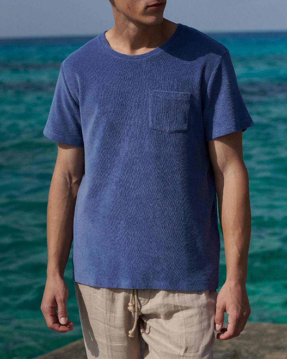 Manebí Organic Cotton|Emilio T-shirt - Round-necked Night Shadow Blue OLD