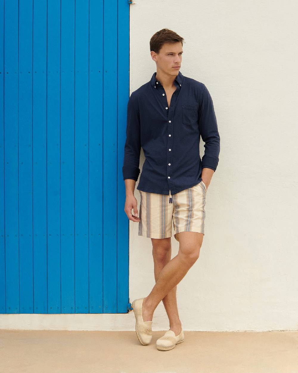 Manebí Organic Cotton Pedro Shirt - Long Sleeves Navy