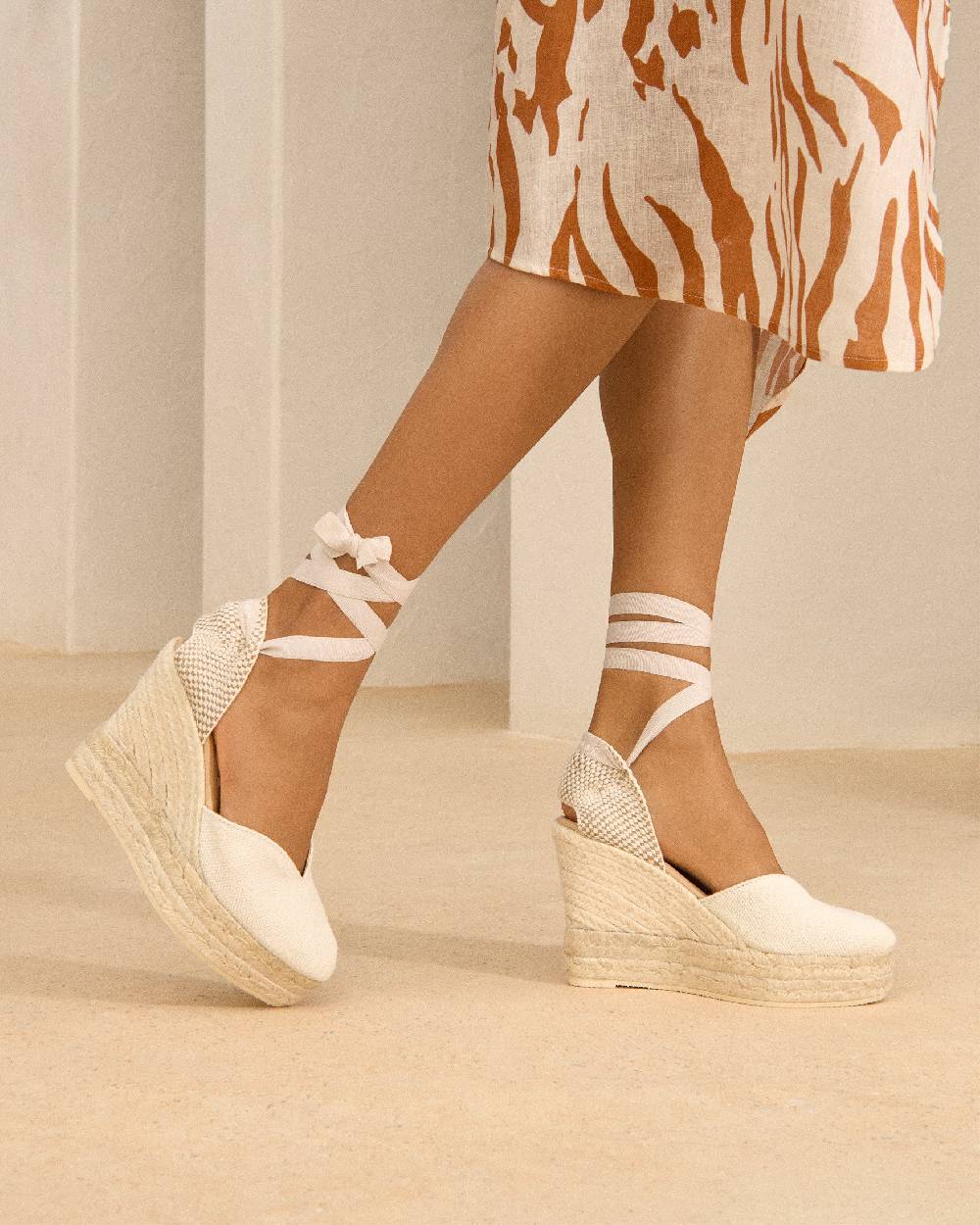 Manebí Organic Hemp Heart-Shaped|Wedge Espadrilles - La Havana White