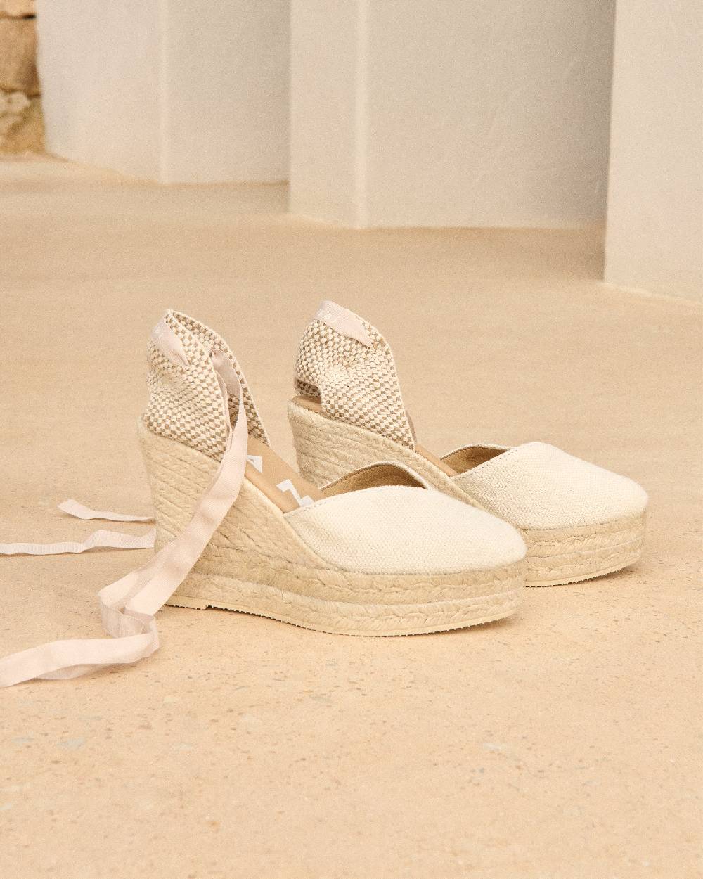 Manebí Organic Hemp Heart-Shaped|Wedge Espadrilles - La Havana White
