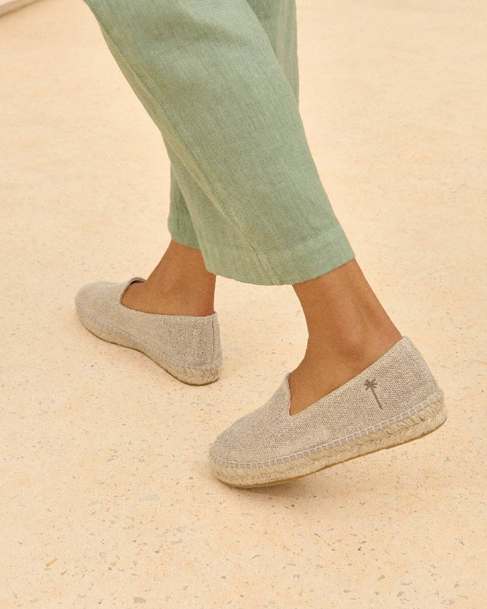 Manebí Organic Linen Flat Espadrilles - La Havana Natural