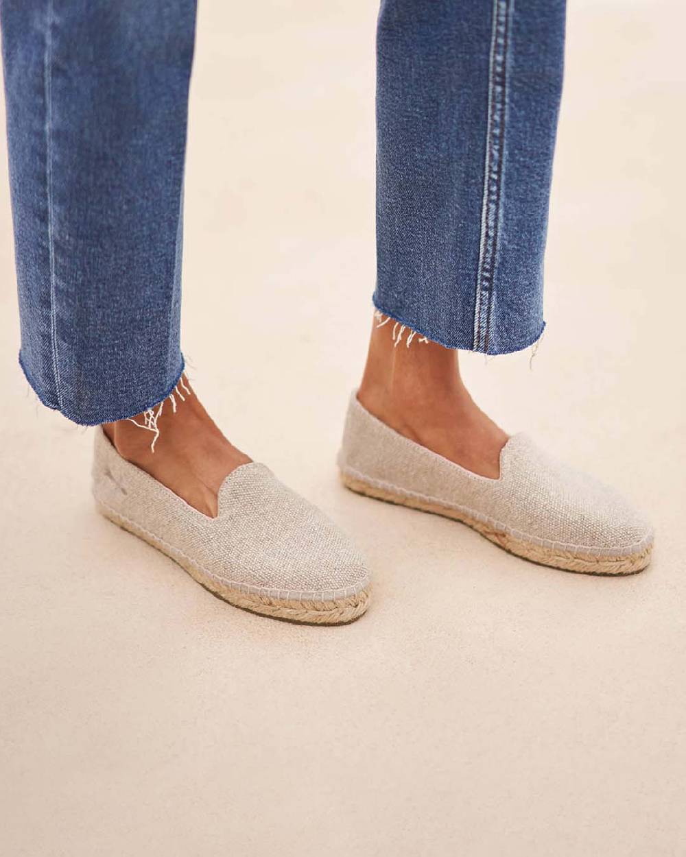 Manebí Organic Linen Flat Espadrilles - La Havana Natural