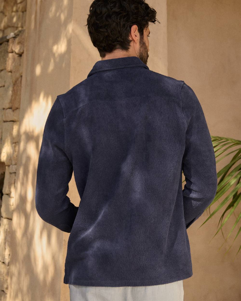 Manebí Organic Terry Cotton|Antonello Polo Shirt - Long Sleeves Navy
