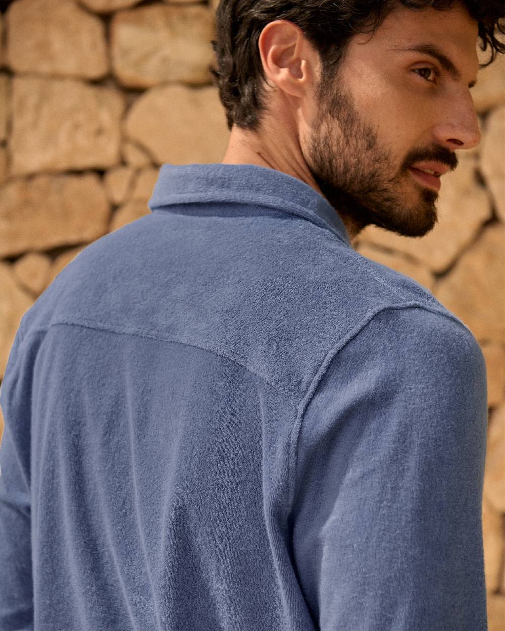 Manebí Organic Terry Cotton|Antonello Polo Shirt - Long Sleeve Petrole