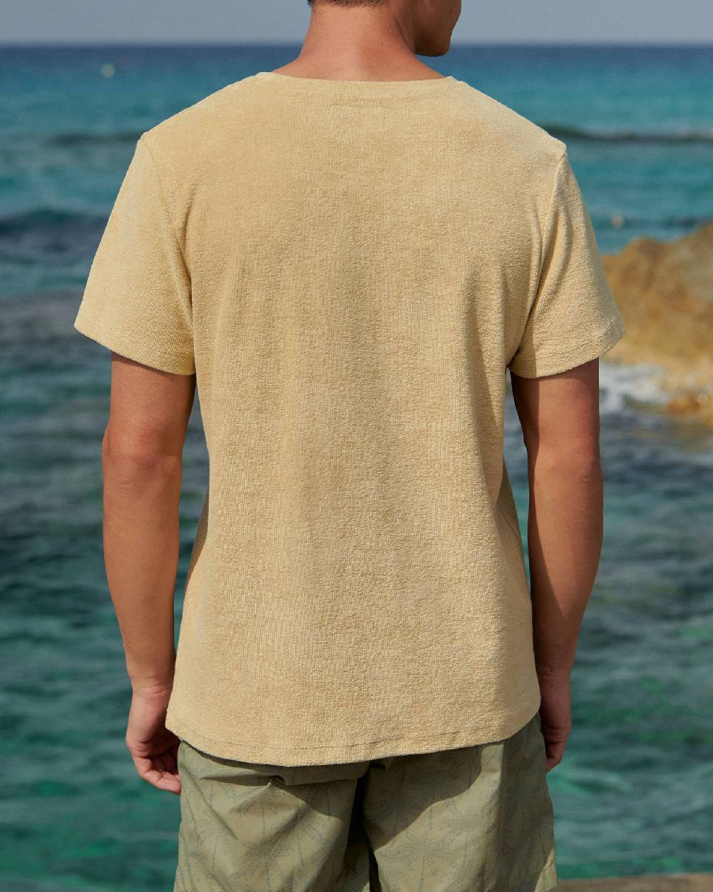 Manebí Organic Terry Cotton Emilio T-Shirt - Round-necked Sand