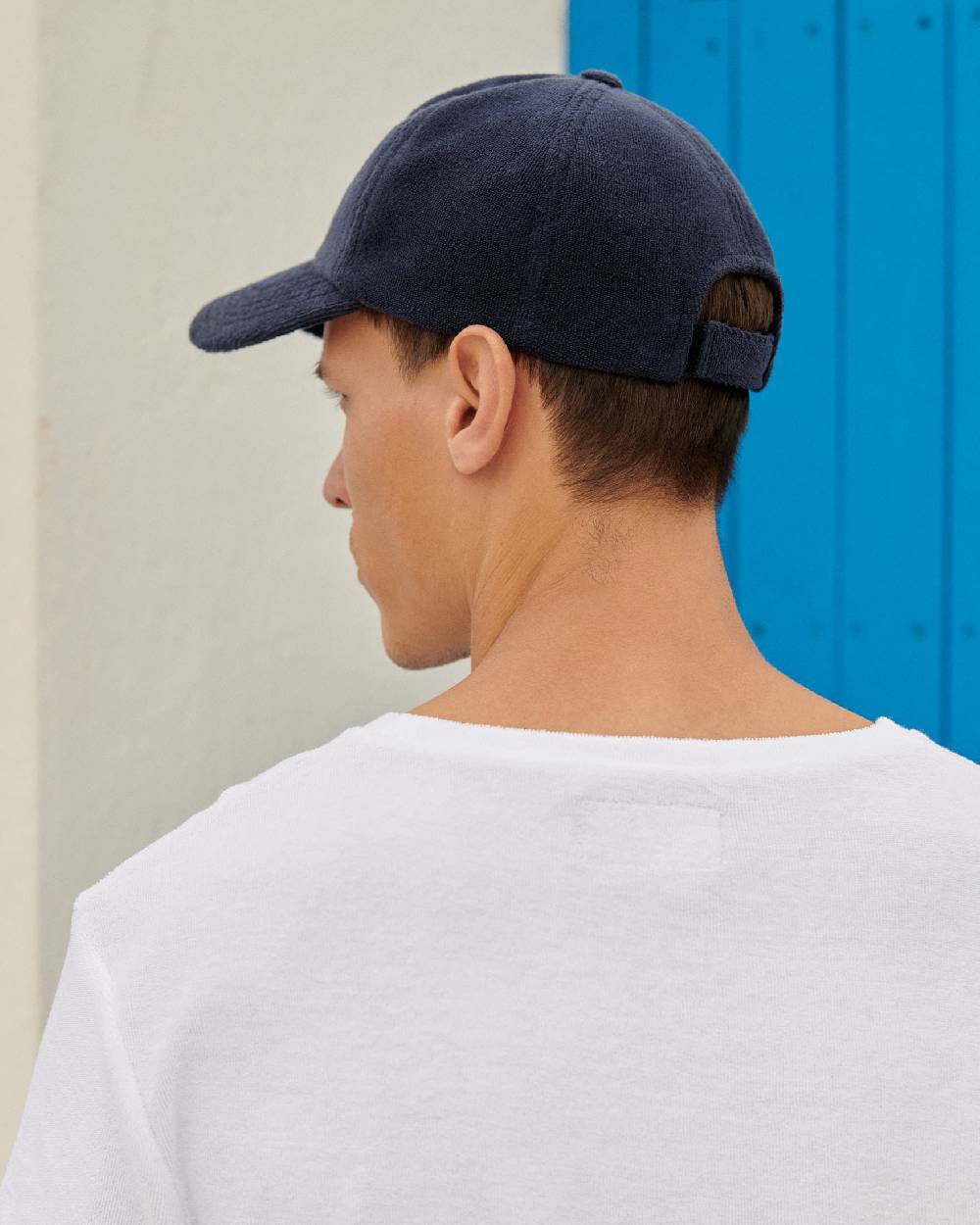Manebí Organic Terry Cotton Lucca Cap - Embroidered Logo - Navy