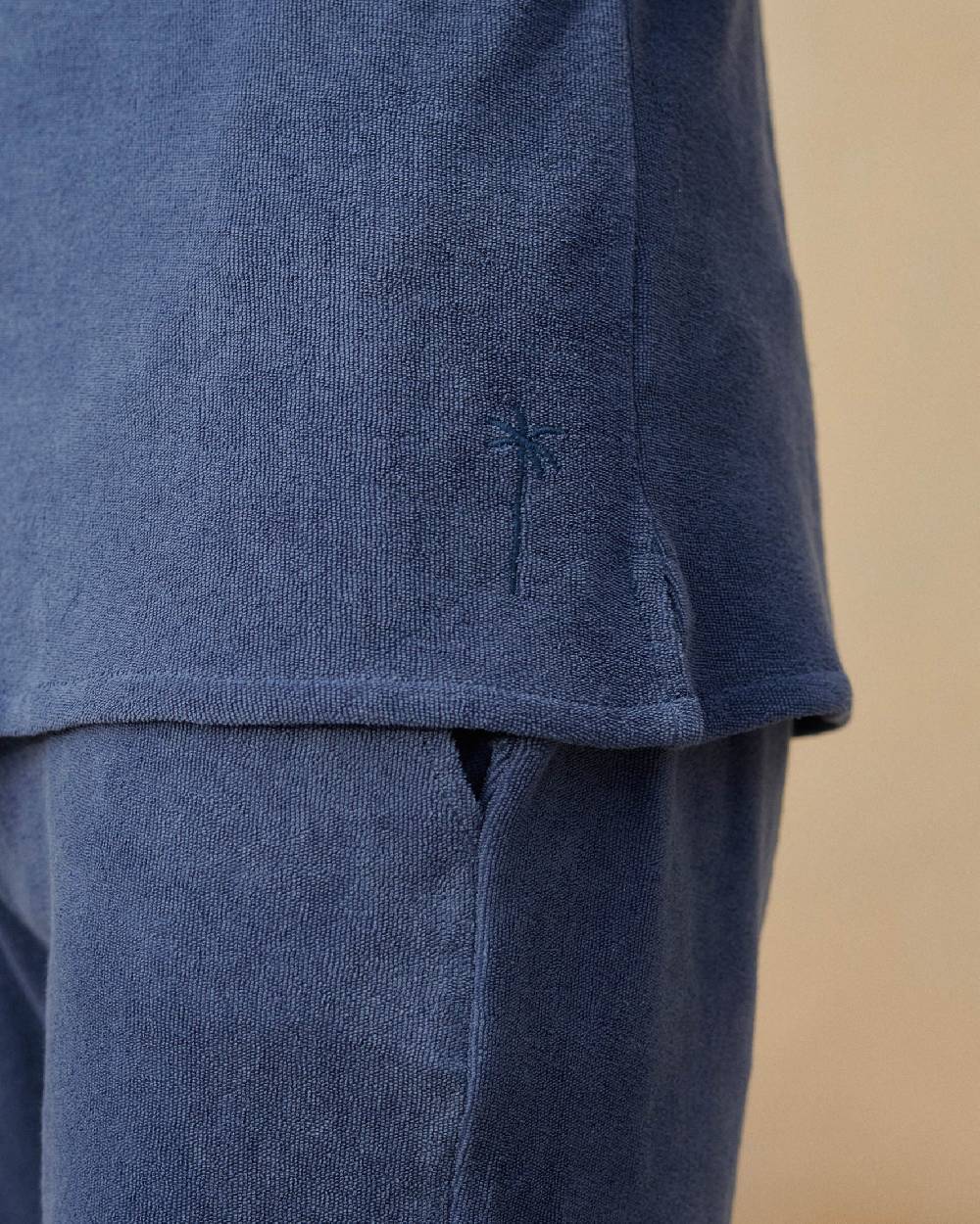 Manebí Organic Terry Cotton|Luigi Shirt - Short Sleeves Night Shadow Blue