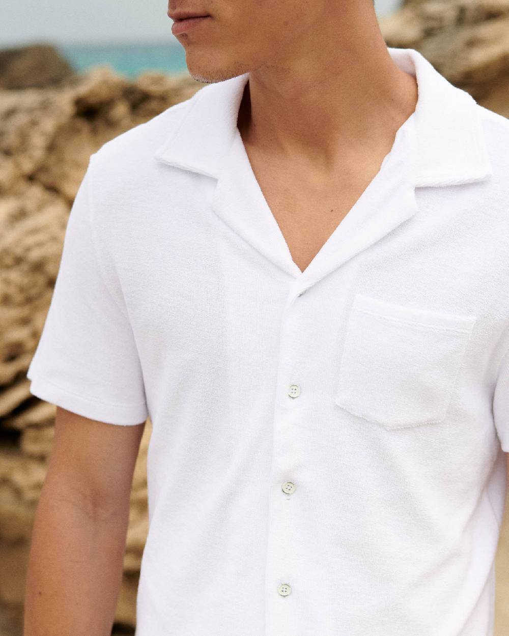 Manebí Organic Terry Cotton|Luigi Shirt - Short Sleeves White