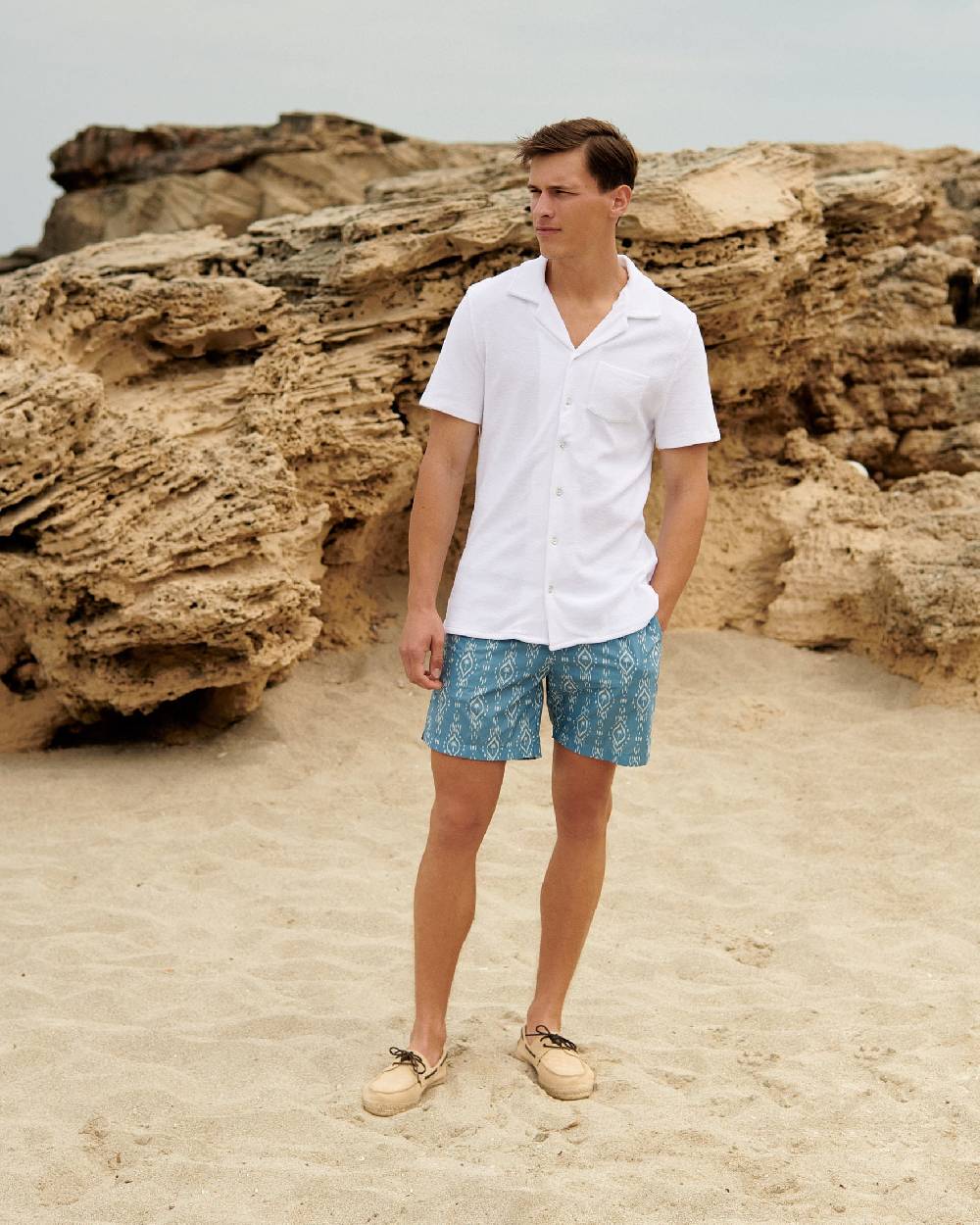 Manebí Organic Terry Cotton|Luigi Shirt - Short Sleeves White