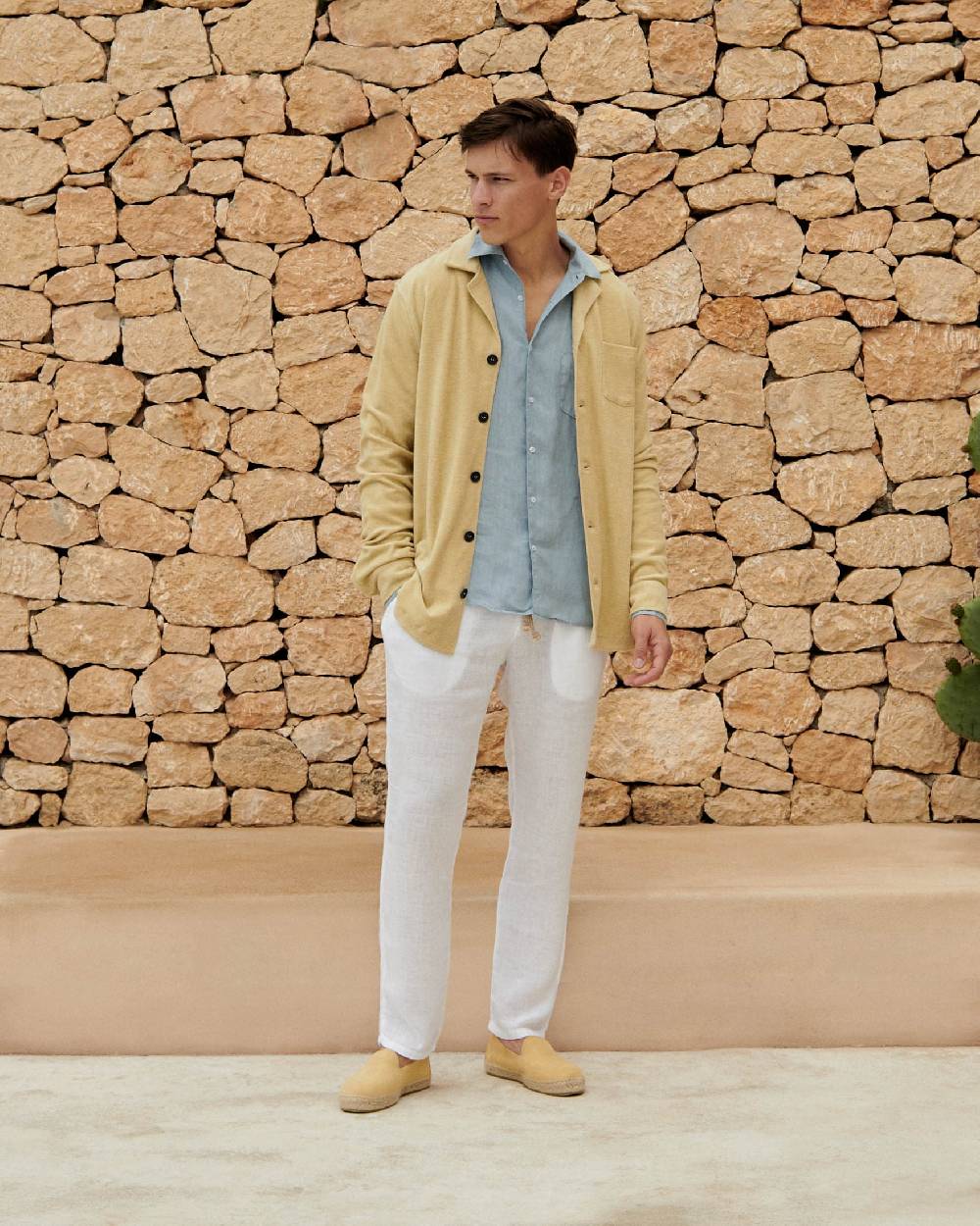 Manebí Organic Terry Cotton|Nicolo Shirt - Long Sleeves Sand