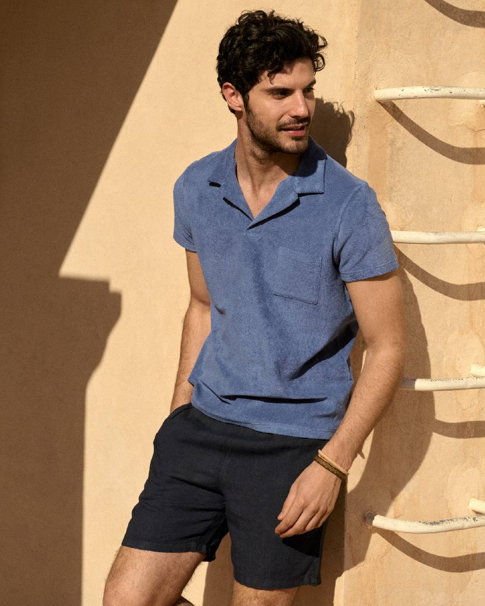 Manebí Organic Terry Cotton|Olive Polo Shirt - Short Sleeves Petrole