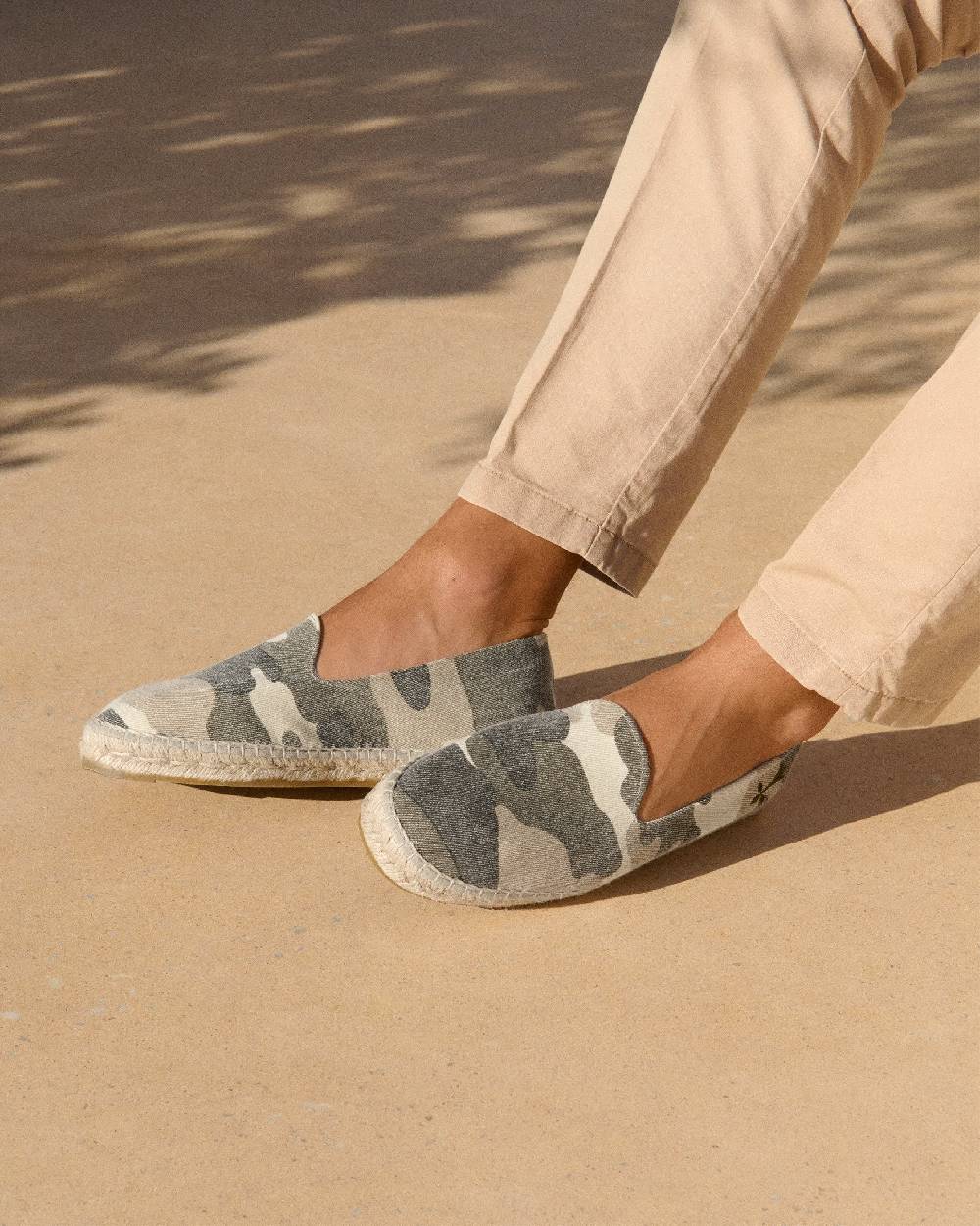 Manebí Printed Canvas Espadrilles - Dakar Camouflage White and Green